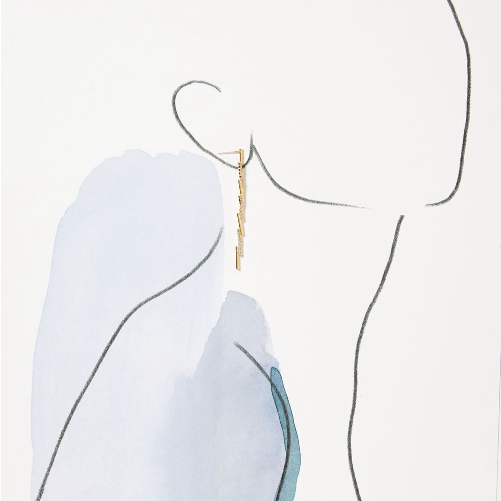 Anthropologie Gold Linear Earrings